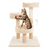 Pet Adobe Pet Adobe 3-Tier Cat Tree House- Play Area with 3 Perches, Scratching Poles and Toys- 27.5 inch Tall 277696AYU